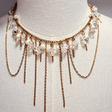 Collier de mariée Astrée, chaînes dorées en cascade