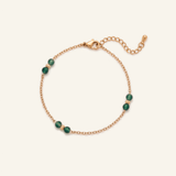 Bracelet Baies en agate verte, acier inoxydable doré - Verika Bijoux