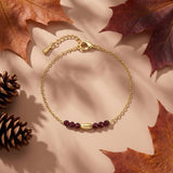 Bracelet Grenade en grenat porté - Verika Bijoux
