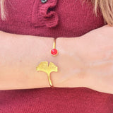 Bracelet jonc Ginko